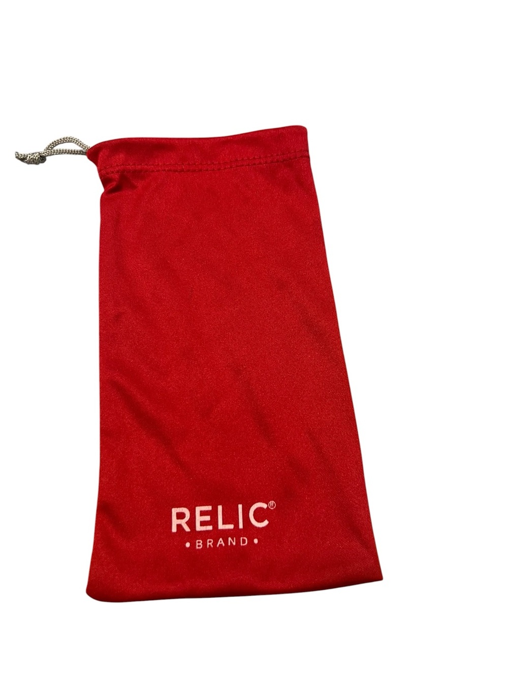 Relic Red Drawstring Eyeglasses Pouch with White Logo